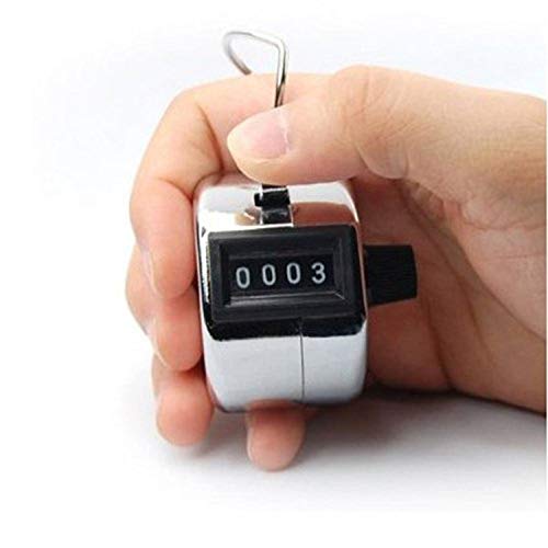 HORSKY Clicker Tally Counter Hand Pitch Lap Counter Manual Mechanical Handheld Clicker with Finger Ring Sliver Digit Number for Knitting Row Crochet