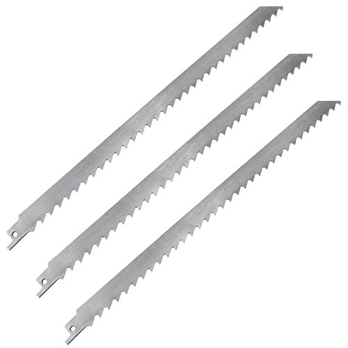 YaFex 12 Inch 3-PCS Reciprocating Saw Blades Stainless Steel Saw Blades Set for Ice Cubes, Frozen Meat, Bone, and Food Cutting