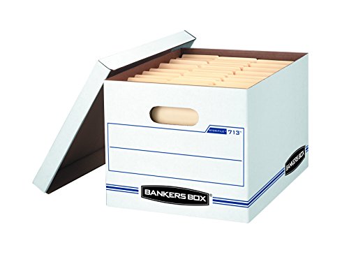 Bankers Box STOR/FILE Storage Boxes, Standard Set-Up, Lift-Off Lid, Letter/Legal, 6 Pack (0071303)
