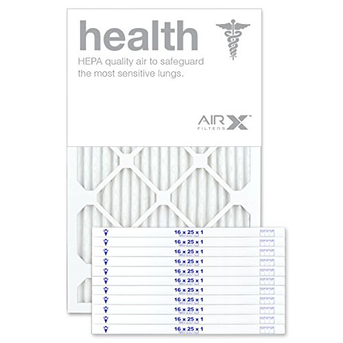 AIRx Filters 16x25x1 Air Filter MERV 13 Pleated HVAC AC Furnace Air Filter, Health 12-Pack, Made in the USA