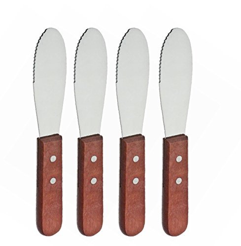 Wide Stainless Steel Spreader Kitchen Knives for Sandwiches Butter Cheese set of 4