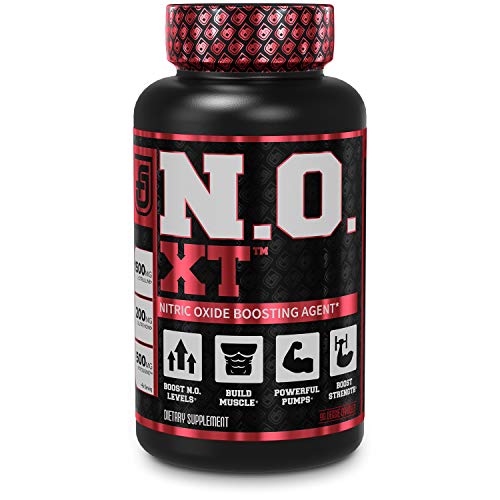N.O. XT Nitric Oxide Supplement With Nitrosigine L Arginine & L Citrulline for Muscle Growth, Pumps, Vascularity, & Energy - Extra Strength Pre Workout N.O. Booster & Muscle Builder - 90 Veggie Pills