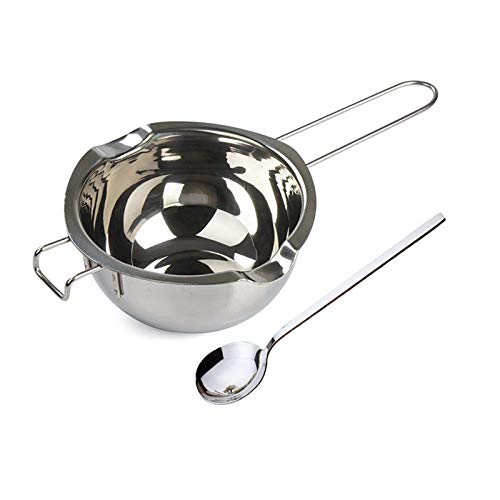 600ml/20oz 304 Stainless Steel Double Boiler Pot, Melting Pot with Large Serving Spoon for Butter Chocolate Candy Butter Cheese，Candle Making Kit
