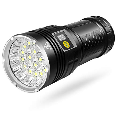 Sondiko High-Powered LED Flashlight, 10000 Lumen Super Bright Flashlight, Rechargeable Type-C 18xLEDs with 4 Light Modes, Insulation Protection Technology, Battery Indicator
