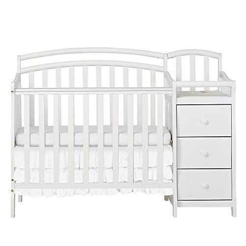 Dream On Me Casco 3 in 1 Mini Crib and Dressing Table Combo White