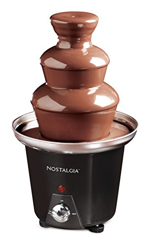 Nostalgia 24-Ounce Chocolate Fondue Fountain, 1.5-Pound Capacity, Easy To Assemble 3 Tiers, Perfect For Nacho Cheese, BBQ Sauce, Ranch, Liqueuers, Black