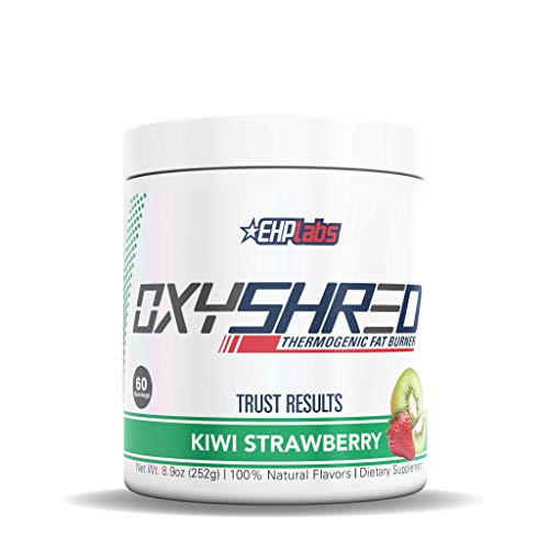 EHPlabs OxyShred Thermogenic Fat Burner Boost Metabolism, Low Stimulant, Destroy Stubborn Fat Cells (Kiwi Strawberry)