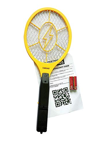 HOMEVAGE Electric Fly Swatter - Bug Zapper - Best High Voltage Handheld Mosquito Killer - Wasp, Fruit Fly, Insect Trap Racket For Indoor, Travel, Camping and Outdoor Control (2 AA Batteries Included)