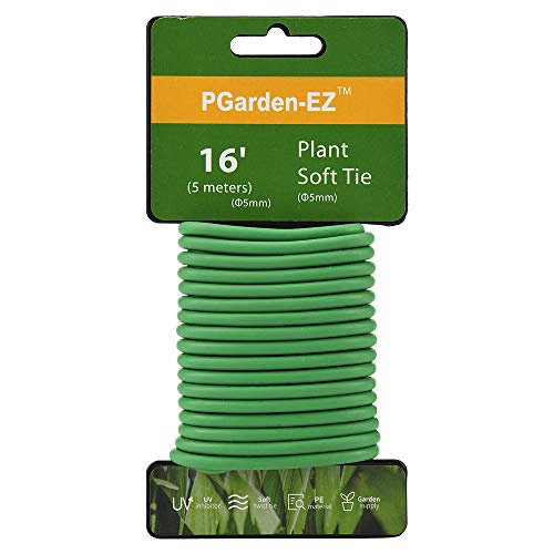 PGarden-EZ Green Soft Twist Tie Plant Tie Flexible TPR Garden Supply, for Tomatoes Roses Vines Organizing(16.4 feet/ 5 Meters)