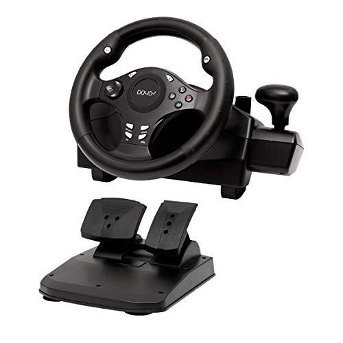 Gaming racing wheel 270 degree driving force steering wheel for racing games PC / XBOX ONE / XBOX 360/ PS4 / PS3 / Nintendo Switch / Android with pedals accelerator brake