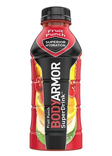 BODYARMOR Sports Drink Sports Beverage, Fruit Punch, Natural Flavors With Vitamins, Potassium-Packed Electrolytes, No Preservatives, Perfect For Athletes, 16 Fl Oz (Pack of 12)