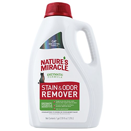 Nature's Miracle P-98152 Cat Stain and Odor Remover, Enzymatic Formula for Urine Stains, Feces Stains, Vomit Stains and Drool Stains, Odor Control, 128 fl oz