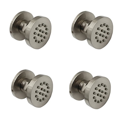 HOMEDEC Brushed Nickel Shower Body Spray Massage Jets Adjustable, Pack of 4