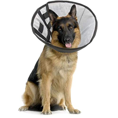 RENZCHU Pet Recovery Cone Collar for Surgery, Dog Collar for Postoperative Wound Healing, with Interior Made of Comfortable Plush Material Which Makes Your Pets Feel Better (Extra Large)