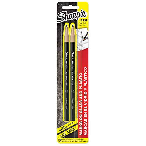 Sharpie 2173PP Peel-Off China Markers, Black, 2-Count
