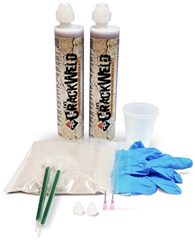 RadonSeal CrackWeld DIY Concrete Crack Repair Kit (2-Pack) - Permanently Repairs Cracks in Basements, Driveways, Garages, Patios, Pool Decks. 2-Component Urethane Concrete Crack Filler Kit.