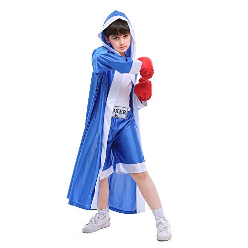 ROZKITCH Children Boxer Halloween Boxing Costume Dress-Up Role Play Party Blue XL