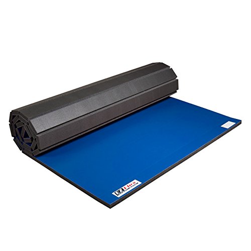 IncStores Roll Out Wrestling and Tumbling Mats (Blue, 5 ft x 10 ft x 1-1/4 in)