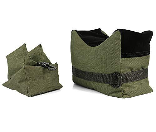 Twod Outdoor Shooting Rest Bags Target Sports Shooting Bench Rest Front & Rear Support SandBag Stand Holders for Gun Rifle Shooting Hunting Photography - Unfilled-Army Green