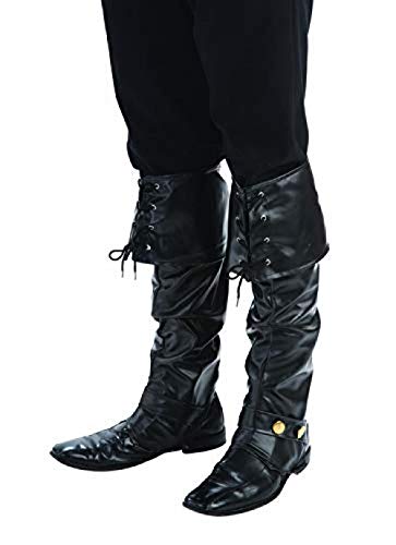 Forum Novelties Men's Deluxe Adult Pirate Boot Covers with Studs, Black, One Size