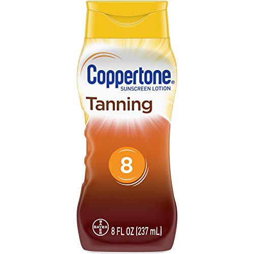 Coppertone Tanning Sunscreen Lotion Broad Spectrum SPF 8 (8 Fluid Ounce) (Packaging may vary)