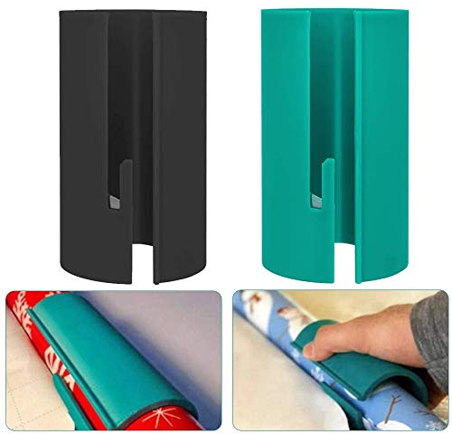 Wrapping Paper Cutter, Sliding Paper Roll Cutter，Christmas Wrapping Paper Cutting Tool，Blue+Black (2 Pack)