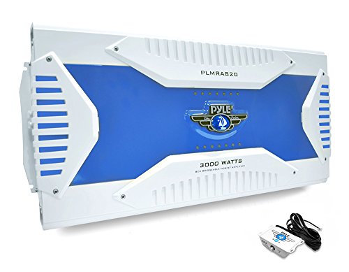 Pyle Hydra Marine Amplifier - Upgraded Elite Series 3000 Watt 8 Channel Bridgeable Amp Tri-Mode Configurable, Waterproof, MOSFET Power Supply, GAIN Level Controls and RCA Stereo Input (PLMRA820)