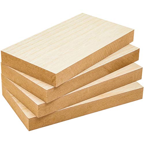 Bright Creations Unfinished Wood Block for DIY Crafts, Sign Block, Kids Games (5x9 in, 4-Pack)