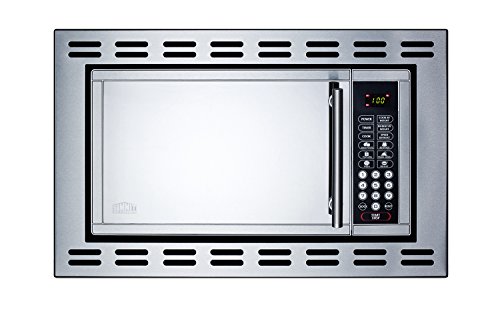 Summit OTR24 24 Inch Stainless Steel Built In 0.9 cu. ft. Capacity Microwave Oven with Trim Kit