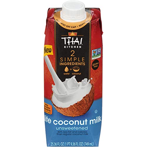 Thai Kitchen Lite Coconut Milk (Resealable, Dairy Free, Simple Ingredients, Unsweetened), 25.36 fl oz (Pack of 6)