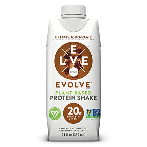 Evolve Protein Shake, Classic Chocolate, 20g Protein, 11 Fl Oz, Pack of 12