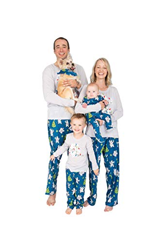 Nite Nite Munki Munki Family Matching Winter Holiday Pajama Collection, Polar Bears, Blue, Men's M