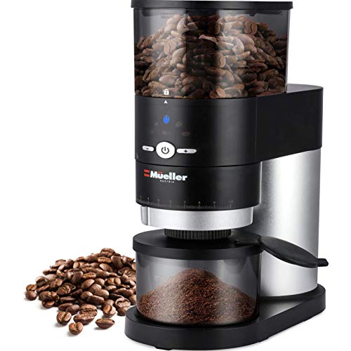 Mueller Ultra-Grind Conical Burr Grinder Professional Series, Innovative Detachable PowderBlock Grinding Chamber for Easy Cleaning and 40mm Hardened Gears for Long Life