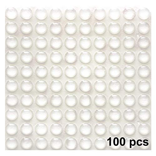 Clear Adhesive Bumper Pads- Sound Dampening Transparent Rubber Feet for Cabinet Doors, Drawers, Glass Tops, Picture Frames, Cutting Boards 100pcs (Hemispherical)