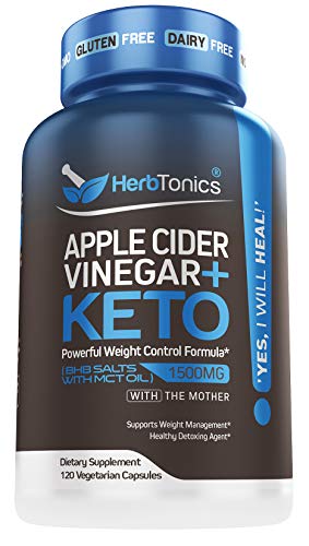 5x Potent Apple Cider Vinegar Capsules with Mother + BHB SALTS Keto Diet Pills With MCT OIL, Fat burner & Weight Loss Supplement Formula Keto Pills For Women Men Appetite Suppressant ACV Detox Support