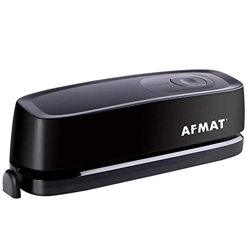 3 Hole Punch, AFMAT Electric Three Hole Punch Heavy Duty, 20-Sheet Punch Capacity, AC or Battery Operated Paper Puncher, Effortless Punching, Long Lasting Paper Punch for Office School Studio, Black