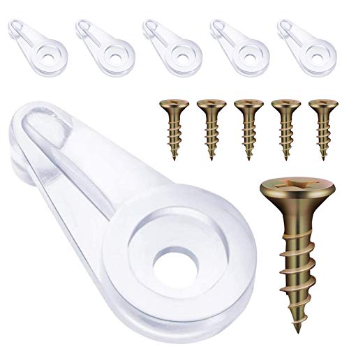 120 Pack Glass Retainer Clips Kit with Screw - Window Dressing Hardware, Clips Mirror, Glass Door Retainer, Clear 25 mm Offset Glass Panel Clips