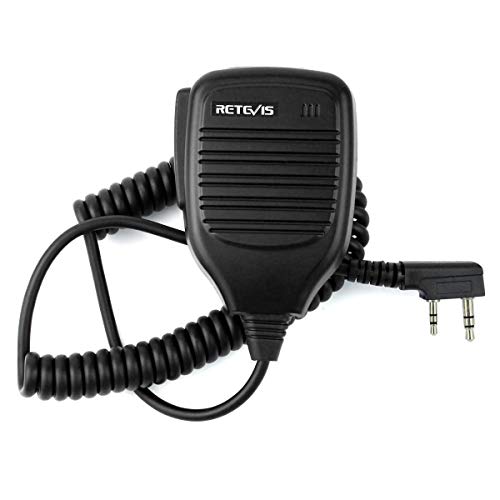 Retevis Shoulder Speaker Mic 2 Pin Two Way Radio Micphone for Baofeng UV-5R UV-82 888S Retevis H-777 RT21 RT22 RT27 Arcshell AR-5 2 Way Radio(1 Pack)