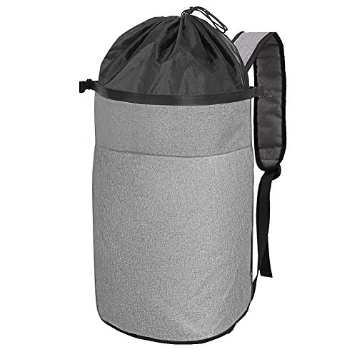 Cuddly Nest Oxford Laundry Bag 2 in 1 - Durable Laundry Backpack with Adjustable Shoulder Strap for College Dorm Apartment Travel(M, Grey)