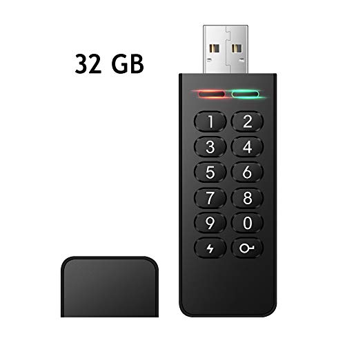 Encrypted USB Drive, INNÔPLUS Secure Flash Drive 256-bit 16 GB, U Disk USB 2.0, Hardware Password Memory Stick for Personal Protection, Aluminum Shell with FIPS Validated, Military Encryption Keypad