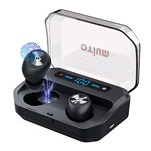 Otium Wireless Earbuds Bluetooth 5.0 Headphones with Digital Intelligence LED Display 3500 mAH Charging Case 135H Playtime Stereo Sound Headset IPX8 Waterproof Built-in Mic for Home Office