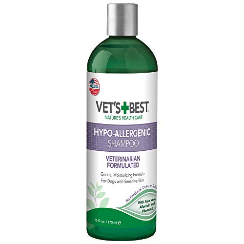 Vet's Best Hypo-Allergenic Shampoo for Dogs | Dog Shampoo for Sensitive Skin | Relieves Discomfort from Dry, Itchy Skin | Cleans, Moisturizes, and Conditions Skin and Coat | 16 Ounces