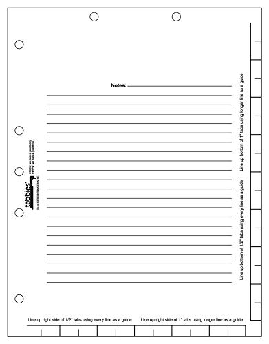 Tabbies Legal Index Divider Sheets, White, 8-1/2'W x 11'H, 7-Hole Punched, 400 Dividers/Box (58018)