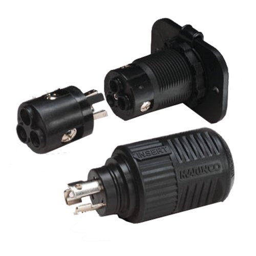 Marinco 12VCP6 3-Wire ConnectPro Trolling Motor Plug & Receptacle with 6 AWG Adapter