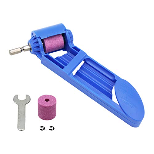 CZS Drill Bit Sharpener Portable Diamond Drill Bit Sharpening Tool Corundum Grinding Wheel for Iron-based Drill Bits Fit Width Range 5/64”-1/2” (2-12.5mm),with Extra Corundum Grinding Wheel and Wrench