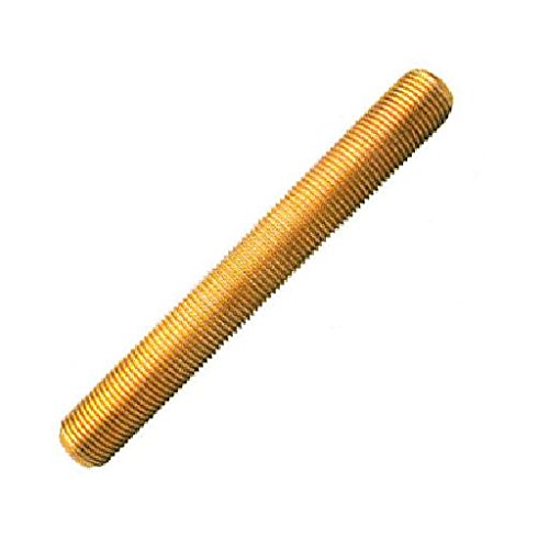 Brass Fully Threaded Rod, Meets DIN 975, M10-1.5 Thread Size, 1 m Length, Right Hand Threads