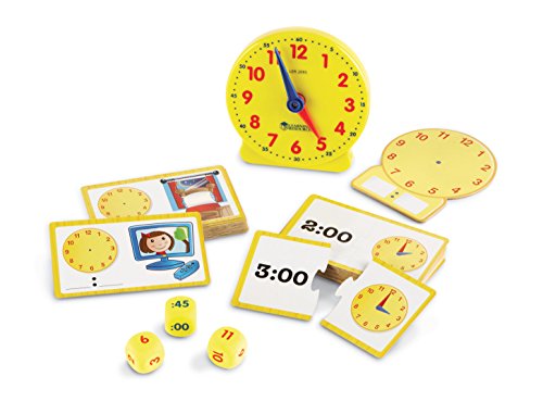 Learning Resources Time Activity Set, Homeschool, Analog Clock, Tactile Learning, 41 Pieces, Ages 5+