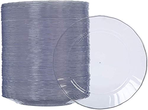 AmazonBasics Disposable Clear Plastic Plates, 100-Pack, 7.5-inch