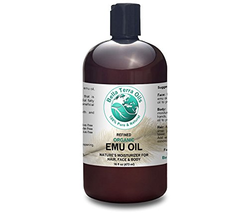 Emu Oil 16 oz 100% Pure Fully Refined Organic Undiluted - Bella Terra Oils