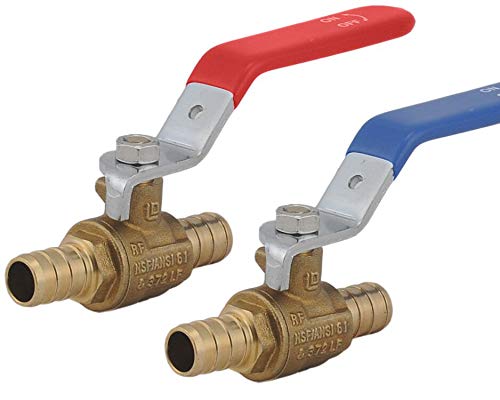 PEX Brass Ball Valve, 1/2-in Lead Free Brass PEX Shut off Ball Valve,PEX Water Valve with cUPC Certified for Cold and Hot water (2-Pack)